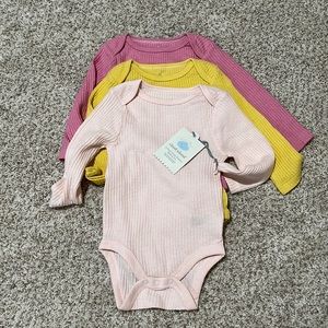 Cloud Island Waffle Onesies (3-pack, new with tags)
